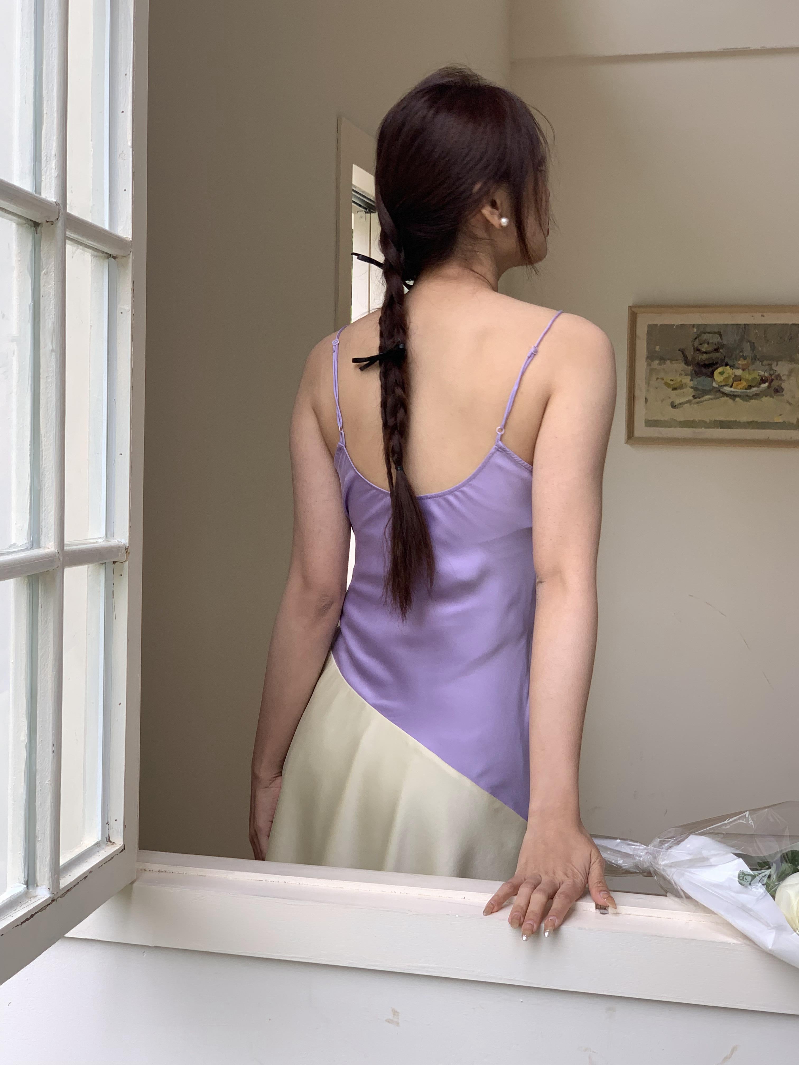 Chicago Silk Mini Dress in Pastel Fields