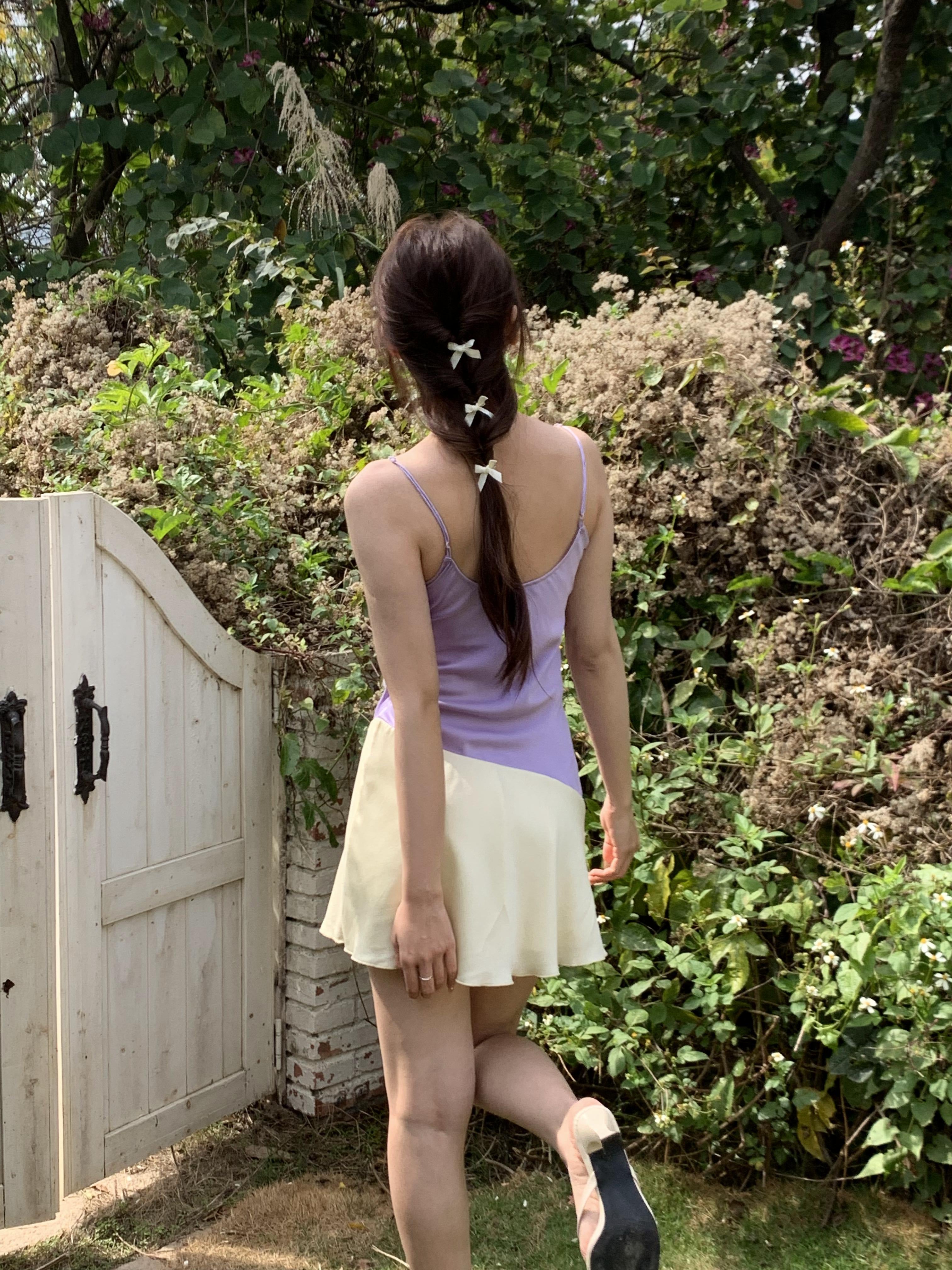 Chicago Silk Mini Dress in Pastel Fields