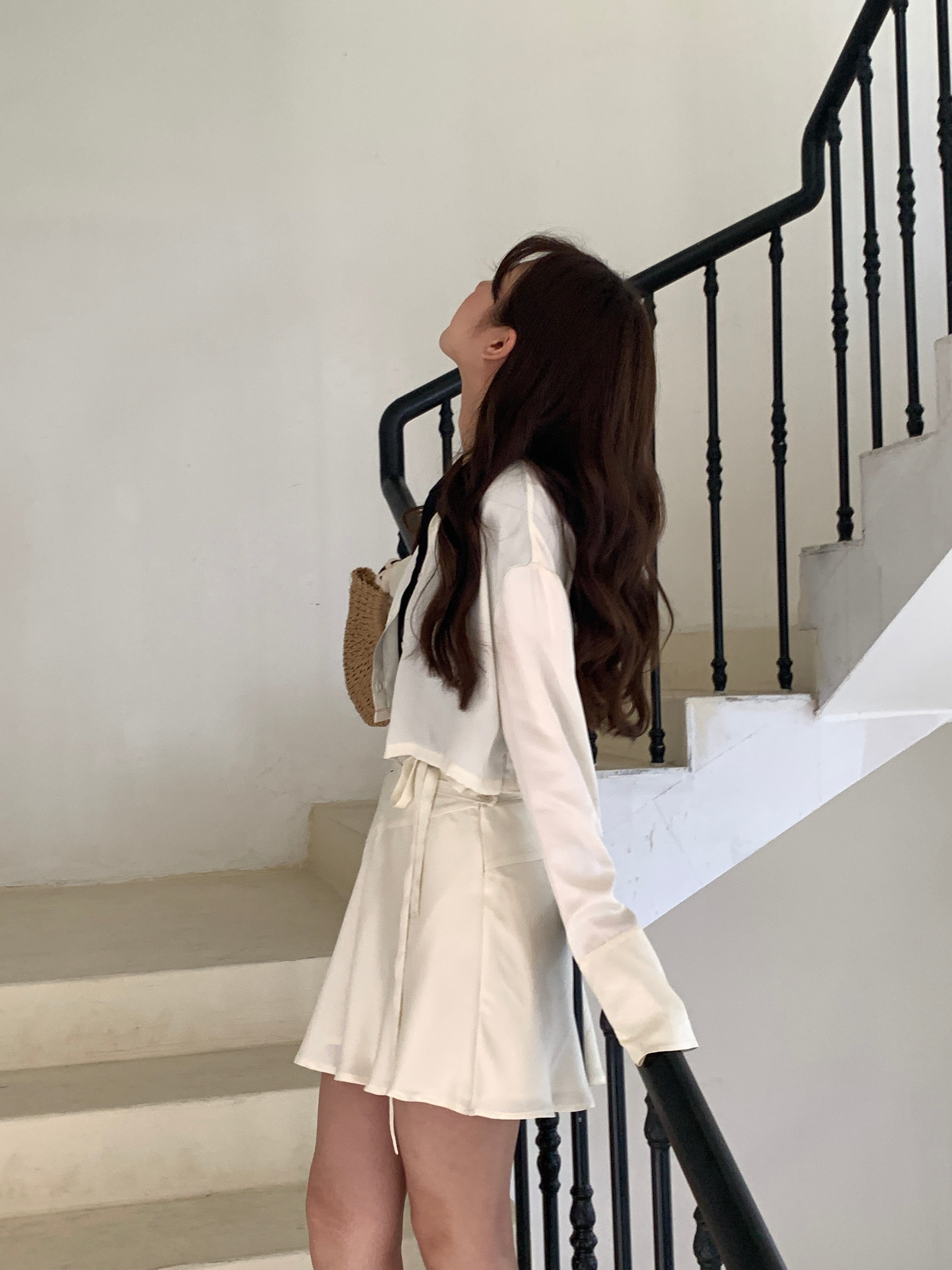 Brooklyn Layered Silk Shirt in Champagne