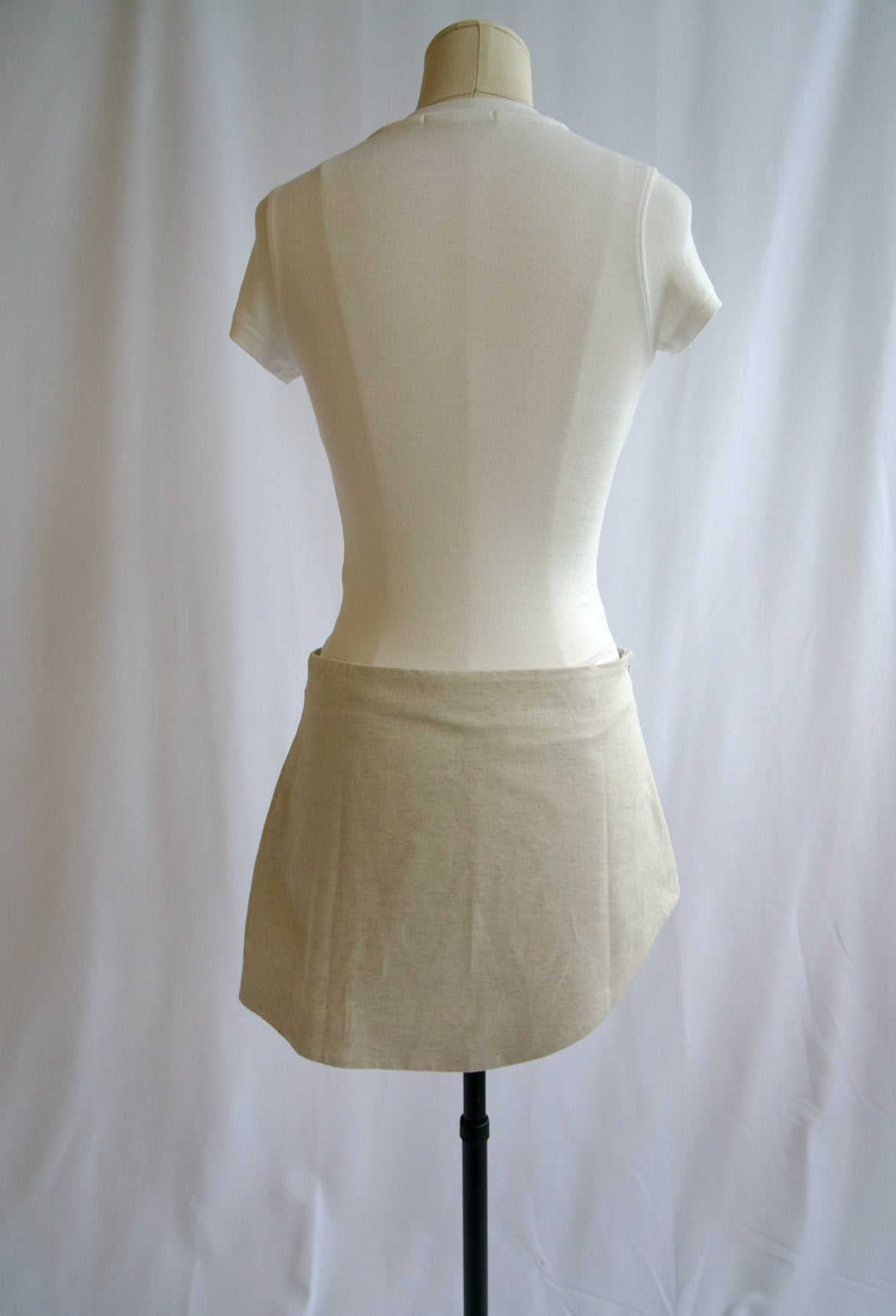 Madrid Curve Linen Cotton Mini Skirt