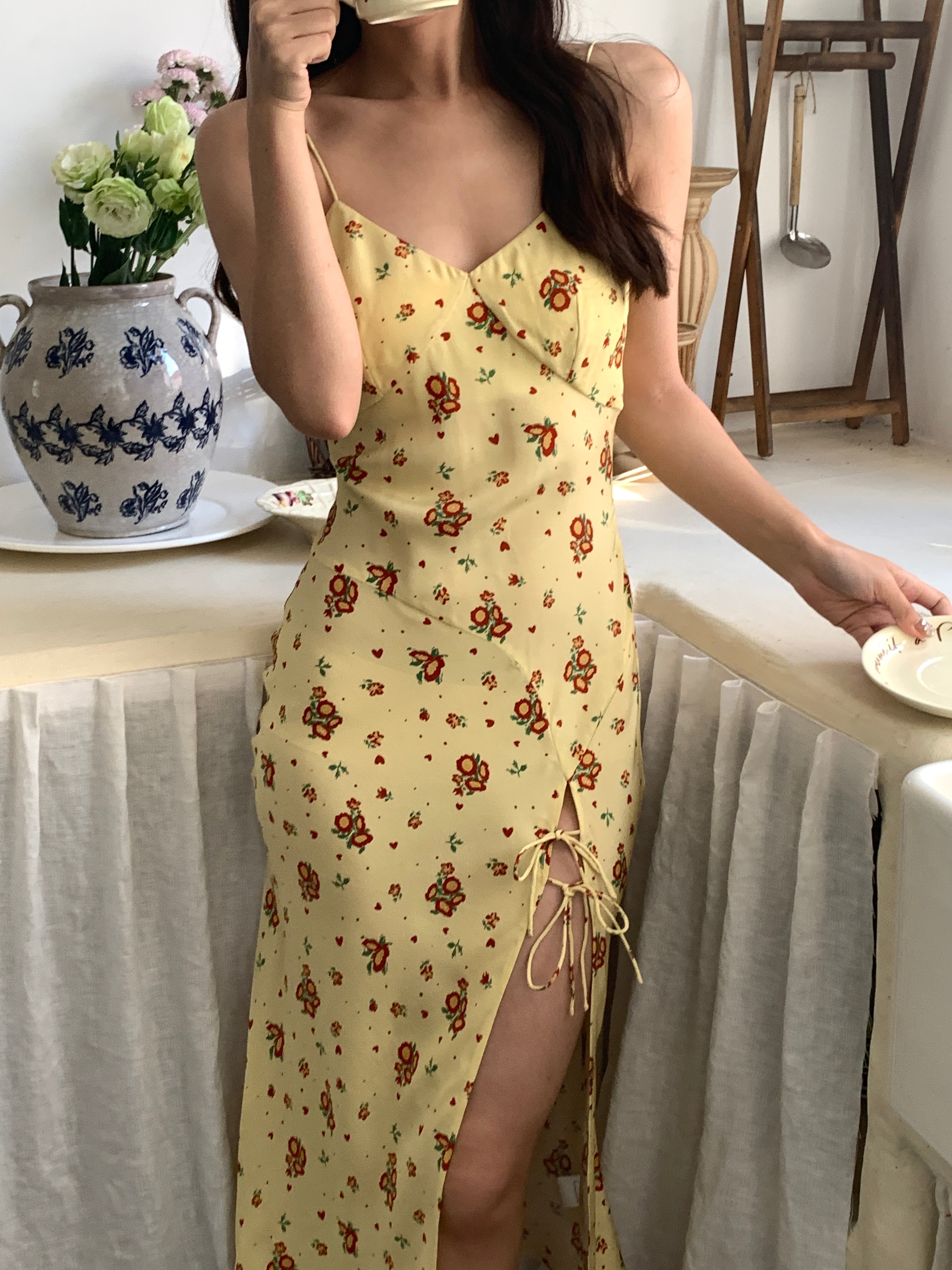 Siena Floral Midi Silk Dress